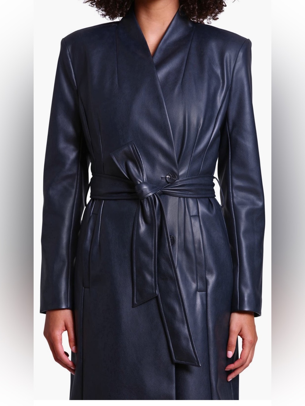 NWT AVEC LES FILLES  Carbon Long Line Silhouette Waist Cinched Coat  NWT - Picture 5 of 11